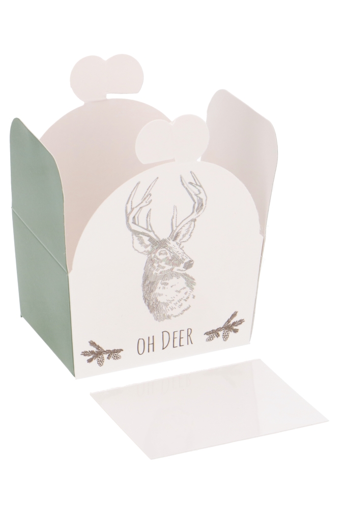 Bonbondoosjes OH Deer 125gr Vlindersluiting 7.6x6x4.8cm 24stuks