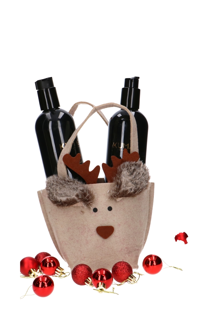 Geschenktasje Vilt Blitzen het Rendier Groot 10x11x29cm 6stuks