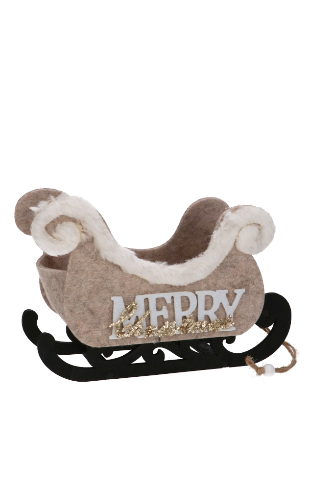 Geschenkmandje Slee Merry Christmas Vilt 19x8.5x13cm 6 stuks