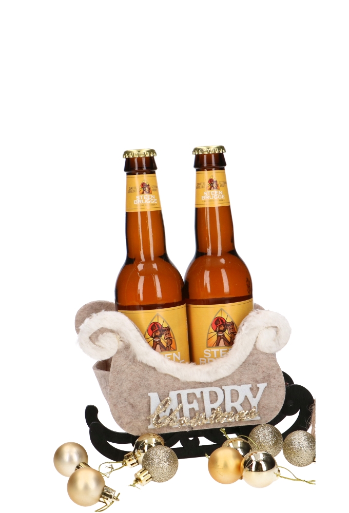 Geschenkmandje Slee Merry Christmas Vilt 19x8.5x13cm 6 stuks