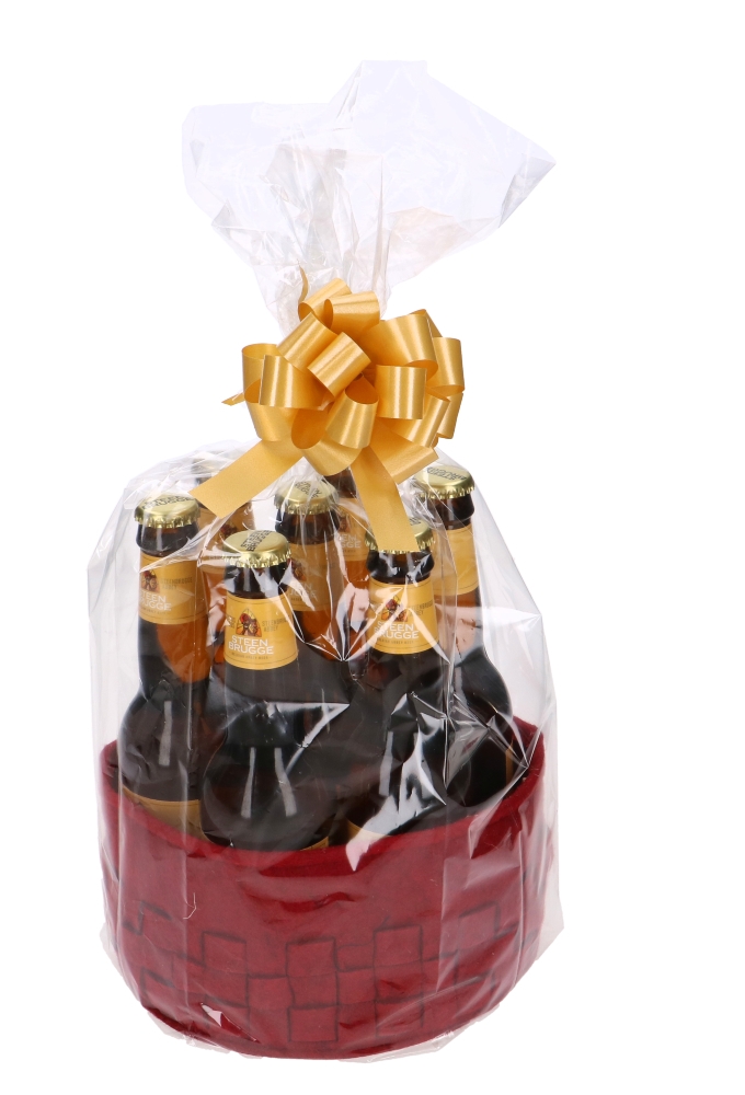 Geschenkmandje Vilt Bordeaux 19x9cm 4stuks & GRATIS STRIKJES & ZAKJES