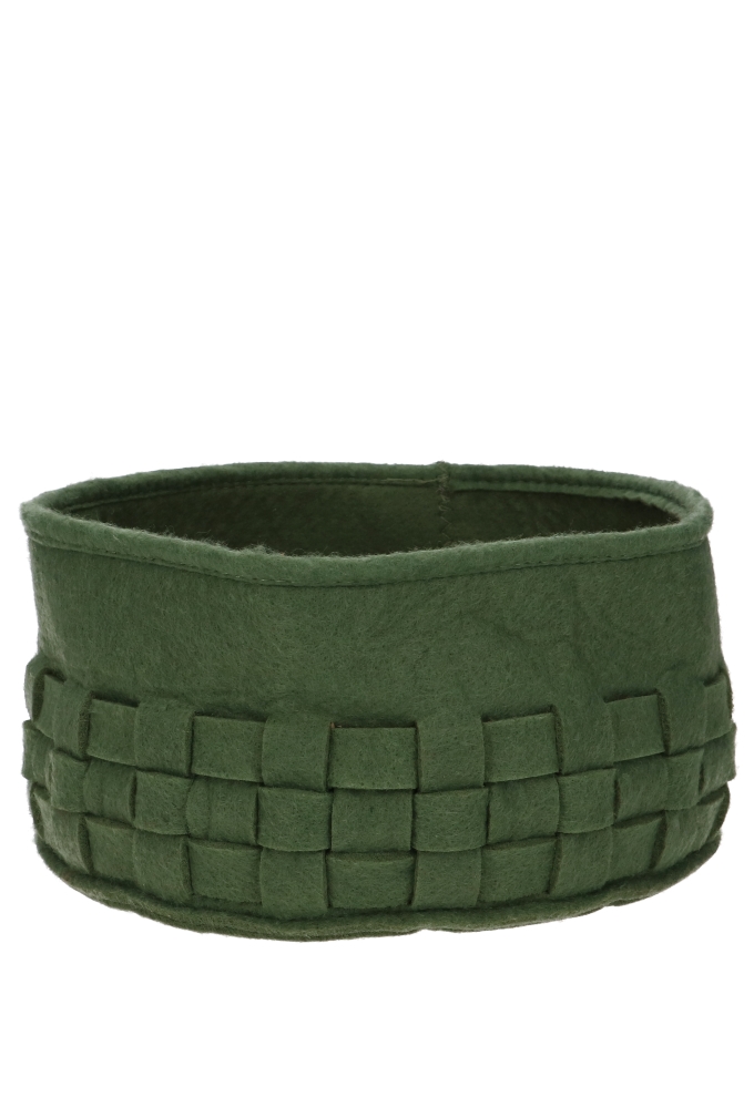 Geschenkmandje Vilt Smokey Green 19x9cm 4st & GRATIS STRIKJES & ZAKJES