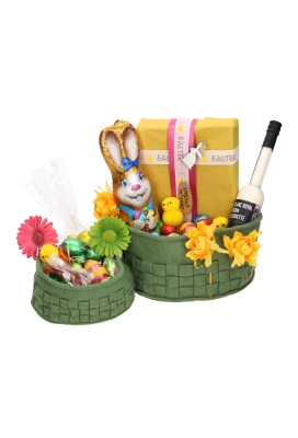 Geschenkmandje Vilt Smokey Green 19x9cm 4st & GRATIS STRIKJES & ZAKJES