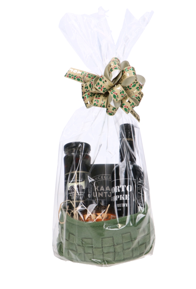 Geschenkmandje Vilt Smokey Green 14x6.5cm 6st GRATIS STRIKJES & ZAKJES