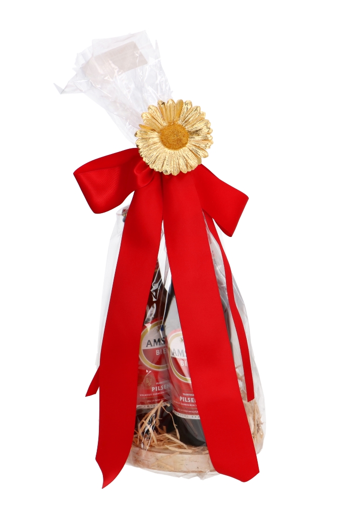 Kado Decoratie Gerbera Bloem Goud Metallic IJzerdraad 6.5x10cm 12stuks