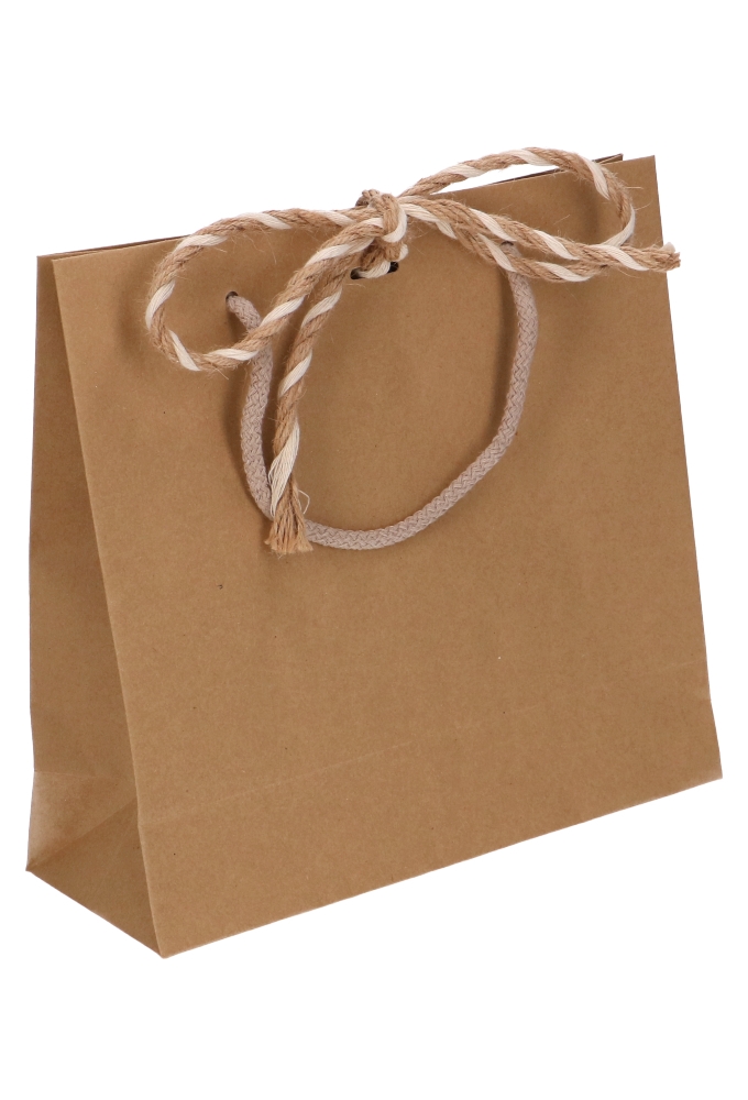 Kadotasjes Noli Kraft Met Koord & Lintgleuf 24x9x23cm 10stuks