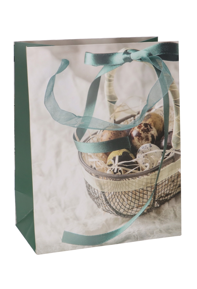 Paastasjes Medium Paasei Kievit Salie Groen 18x10x23cm 10stuks