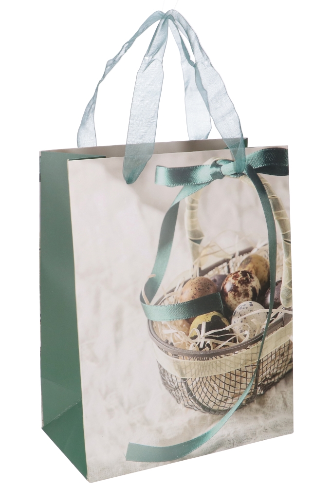 Paastasjes Medium Paasei Kievit Salie Groen 18x10x23cm 10stuks