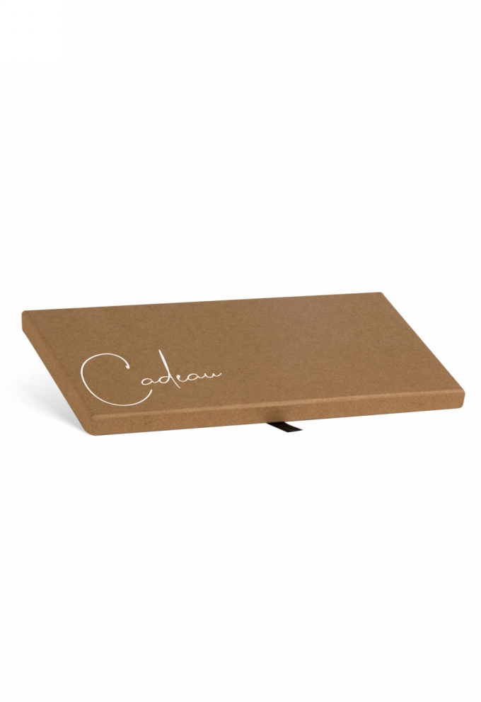 Cadeaubon + Luxe Cadeaudoosje Kraft Cadeau Met Lint 22x11x1.3cm 10st