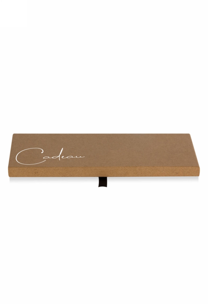 Cadeaubon + Luxe Cadeaudoosje Kraft Cadeau Met Lint 22x11x1.3cm 10st