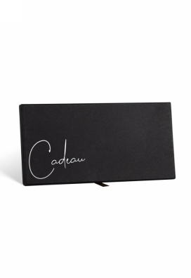 Cadeaubon + Luxe Cadeaudoosje Zwart Cadeau Met Lint 22x11x1.3cm 10st