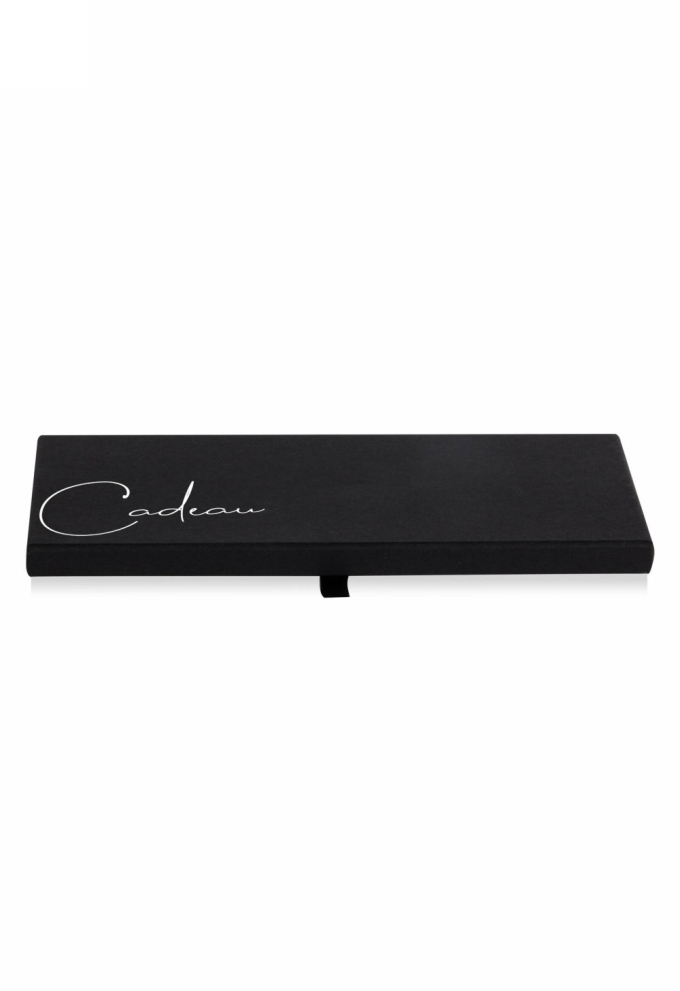 Cadeaubon + Luxe Cadeaudoosje Zwart Cadeau Met Lint 22x11x1.3cm 10st