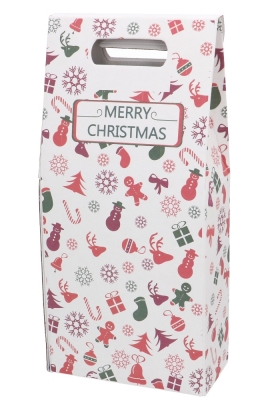 Wijndozen Vigo Merry Christmas voor 2 fles 18x9x40cm 10stuks