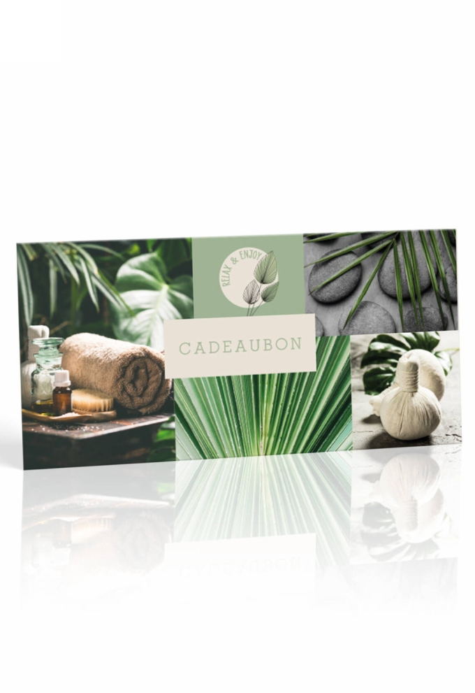 Kadobon + Cadeau Envelop Sensual Green Relax 21.5x10.5cm 10 stuks