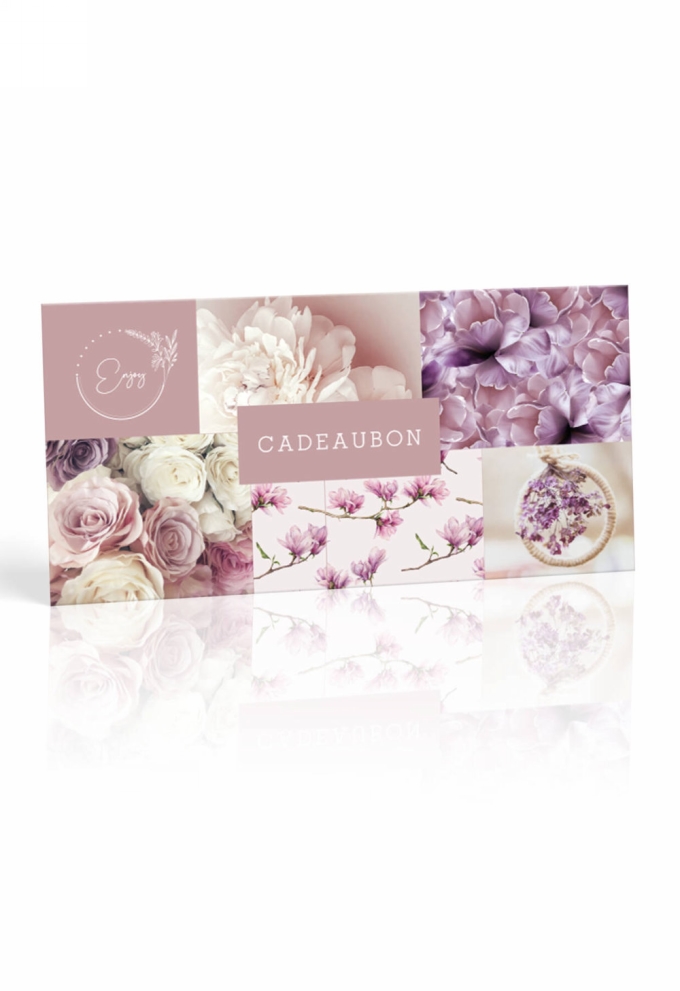 Kadobon + Cadeau Envelop Sensual Lilac Flowers 21.5x10cm 10stuks