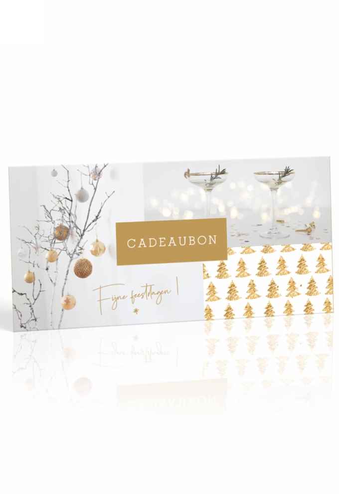 Kadobon + Cadeau Envelop Sensual Golden Xmas Holiday 21.5x10cm 10stuks