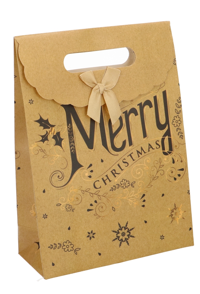 Luxe Kersttas Merry Christmas Gold 19.5x8.6x27cm 12stuks