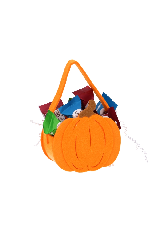 Geschenktasje Pompoen Vilt Met Hengsel 11x5.5x8cm 1stuks