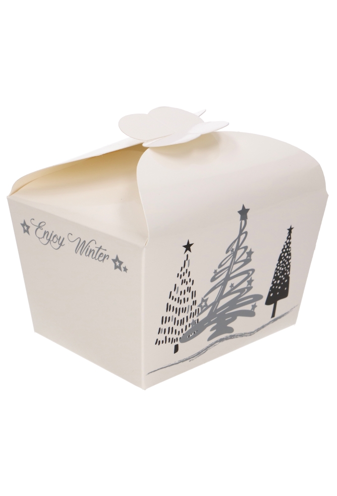 Bonbondoosjes Enjoy Winter 500gr Vlindersluiting 11.5x9x7cm 24stuks