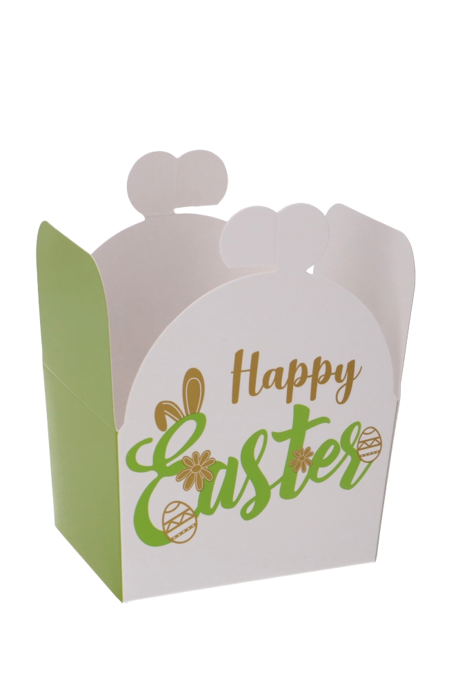 Bonbondoos Happy Easter Groen 250gr & Vlindersluiting 9.5x7.5x6cm 24st