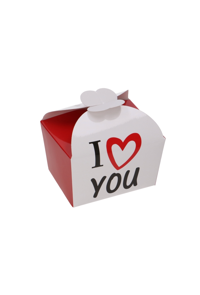 Bonbondoosjes I Love You 250gram & Vlindersluiting 9.5x7.5x6cm 24stuks