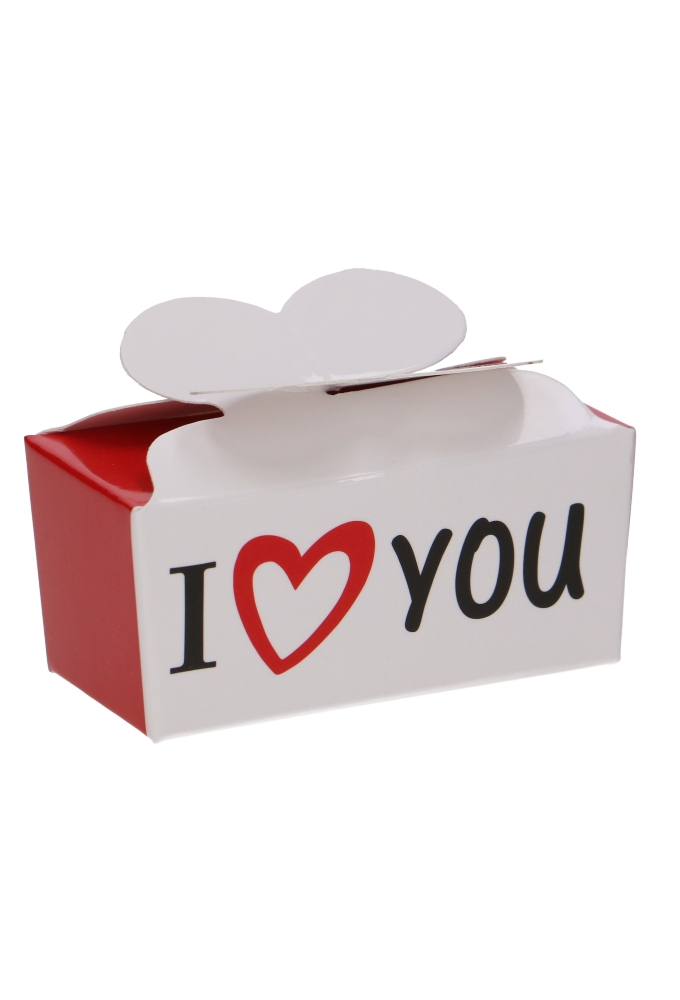 Bonbondoosjes I Love You 2 bonbons & Vlindersluiting 6.5x3x3cm 25stuks