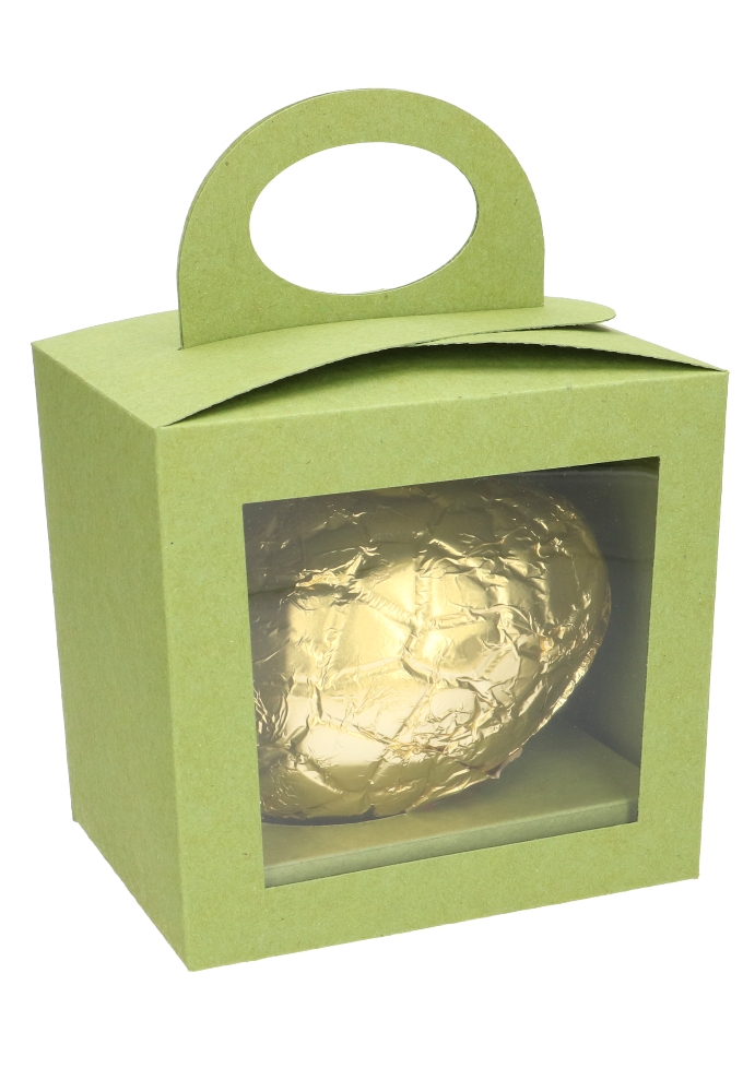 Paasdoosje Groen gerecycled Venster Hengsels Sokkel 16x12x15.5cm 25st