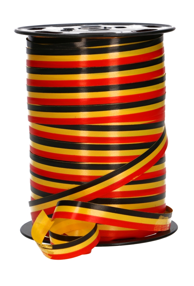 Krullint Belgie Kleuren Zwart Geel Rood 10mm x 225 Meter