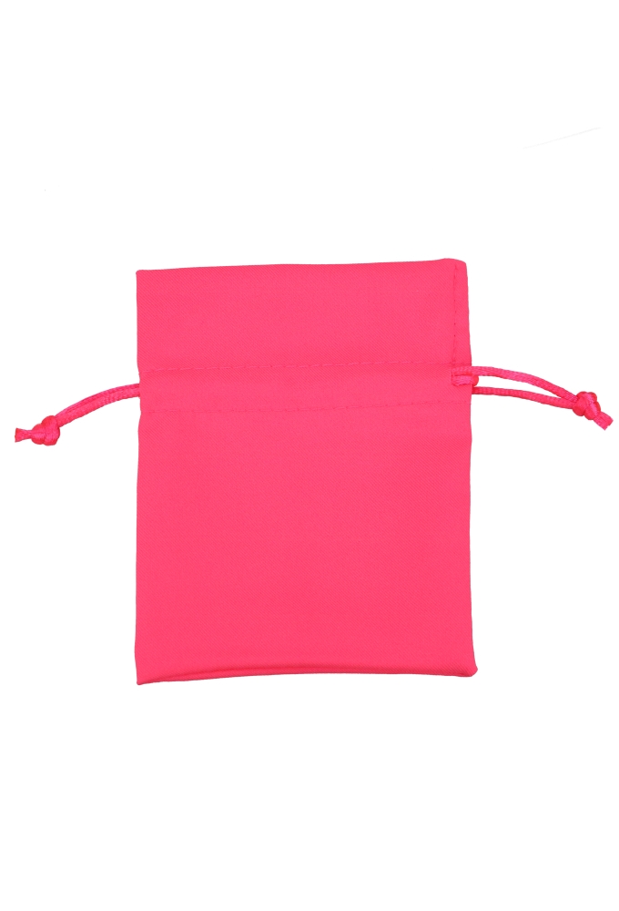 Textiel Kadozakjes Saccetto Neon Fuchsia Met Koord 9x12cm 10stuks