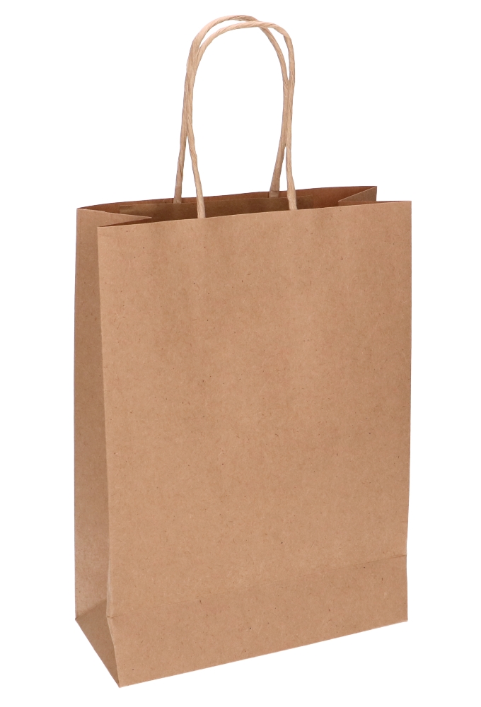 Kadotasjes Lenno Met Handvat & Venster Bruin 18x8x24cm 10stuks