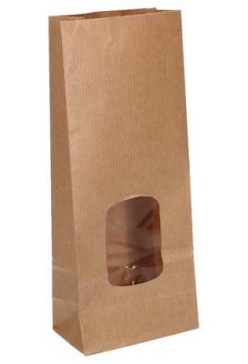 Blokbodemzakjes Kraft & Venster 9x5x21.5cm 250ml 100stuks