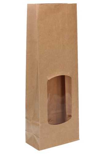 Blokbodemzakjes Kraft & Venster 10x5.5x29cm 400ml 90grams 100stuks