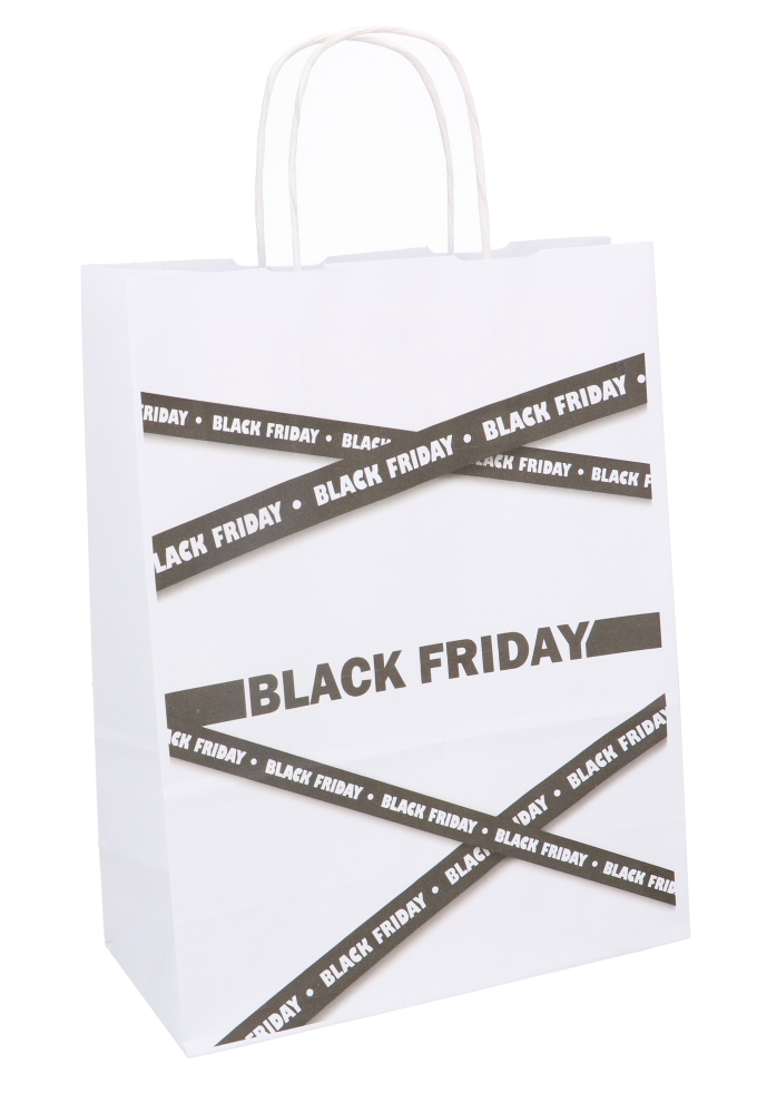 Papieren Draagtas Black Friday 24x11x31cm 50stuks