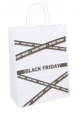 Papieren Draagtas Black Friday A4 24x11x31cm 50stuks