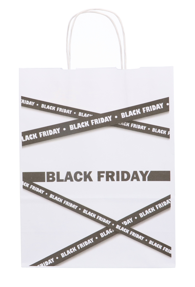 Papieren Draagtas Black Friday 24x11x31cm 50stuks