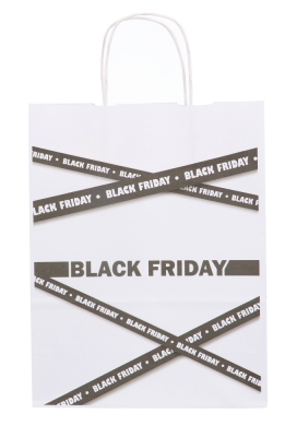 Papieren Draagtas Black Friday A4 24x11x31cm 50stuks