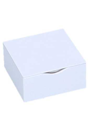 Blikken Blanco Wit Rechthoekig Met Losse Deksel 7.5x7.5x3.5cm 1stuks