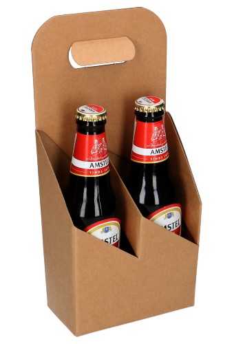 Slim Facet Armoedig Bierverpakking Draagdoos Brugge Kraft voor 2 flesjes 33cl 10stuks  Krabbendam Kadoverpakking