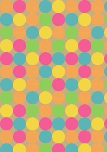 Kraft Bruin Inpakpapier Dots Fluor 60gr 50x70cm 250vellen