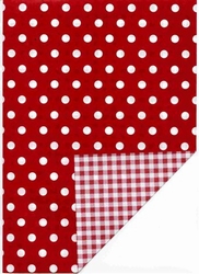 Kadopapier Coated Dots Red & Vichy Red Dubbelzijde 50x70cm 250vellen