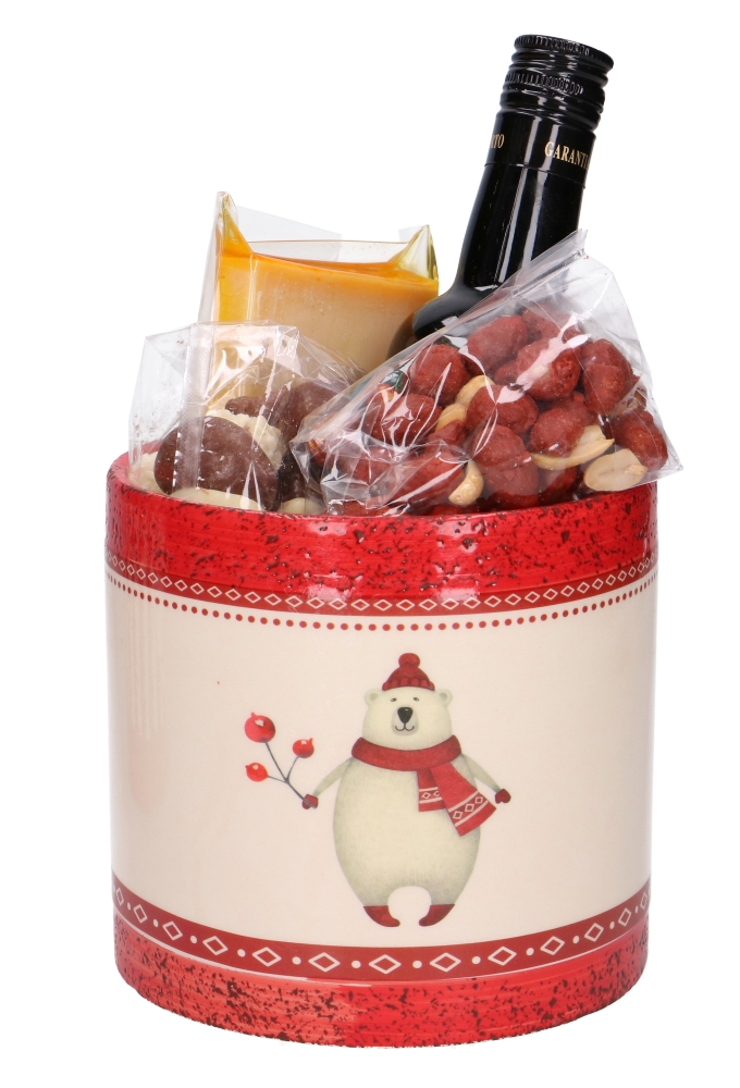 Keramieken Potje Merry Christmas 4stuks & GRATIS 4 ZAKJES & 4 STRIKJES