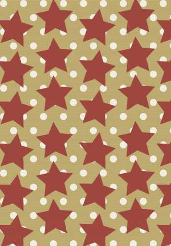 Kerstpapier Bruin Kraft Star in the Sky Rood & Wit 50x70cm 250vellen