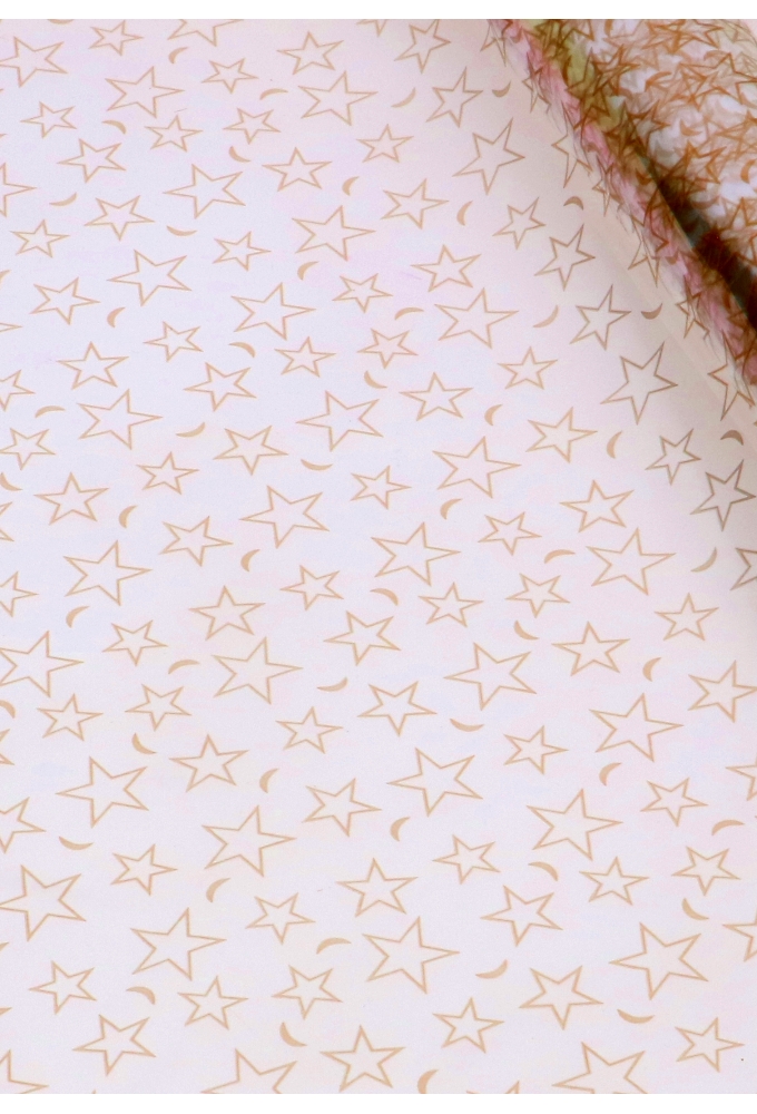 Cadeaufolie Transparant Gold Stars 70cm x 50meter op is op Cadeaufolie Transparant Gold Stars 70cm x 50meter op is op