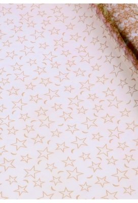 Cadeaufolie Transparant Gold Stars 70cm x 50meter op is op Cadeaufolie Transparant Gold Stars 70cm x 50meter op is op