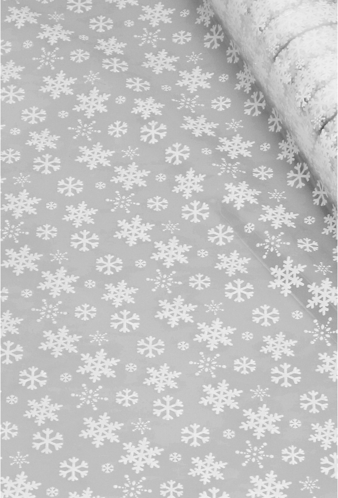 Cadeaufolie Transparant Kerst White Snow 70cm x 50meter OP IS OP