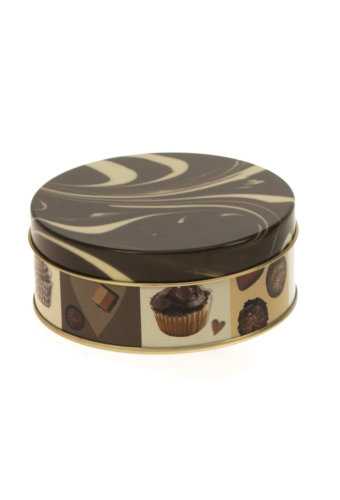 Blikken Chocolade Mix Rond 9.5x3.8cm 24stuks