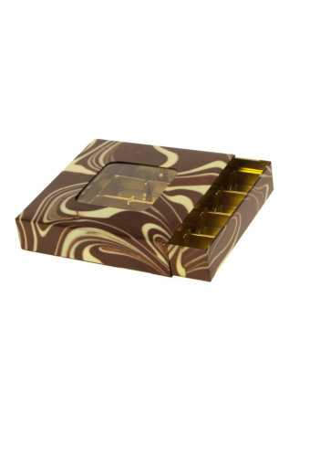 Blikken Chocolade Mix & Venster Vierkant 15.8x15.9x3.5cm 6stuks