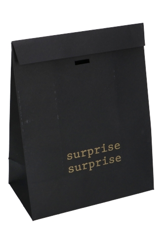 Kadozakjes Kraft Zupo Zwart Surprise & Lintgleuf 18x10x22cm 12stuks Kadozakjes Kraft Zupo Zwart Surprise & Lintgleuf 18x10x22cm 12stuks