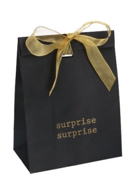 Kadozakjes Kraft Zupo Zwart Surprise & Lintgleuf 18x10x22cm 12stuks Kadozakjes Kraft Zupo Zwart Surprise & Lintgleuf 18x10x22cm 12stuks