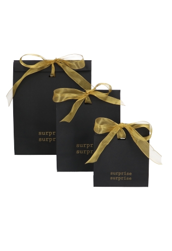 Kadozakjes Kraft Zupo Zwart Surprise & Lintgleuf 18x10x22cm 12stuks